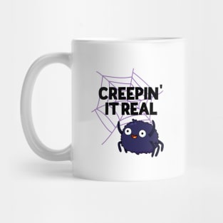 Creepin It Real Cute Halloween Spider Pun Mug